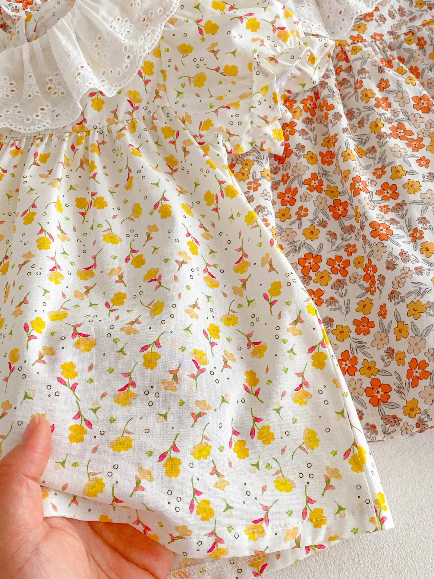 Cute Girls Floral Short Sleeved Summer Dress