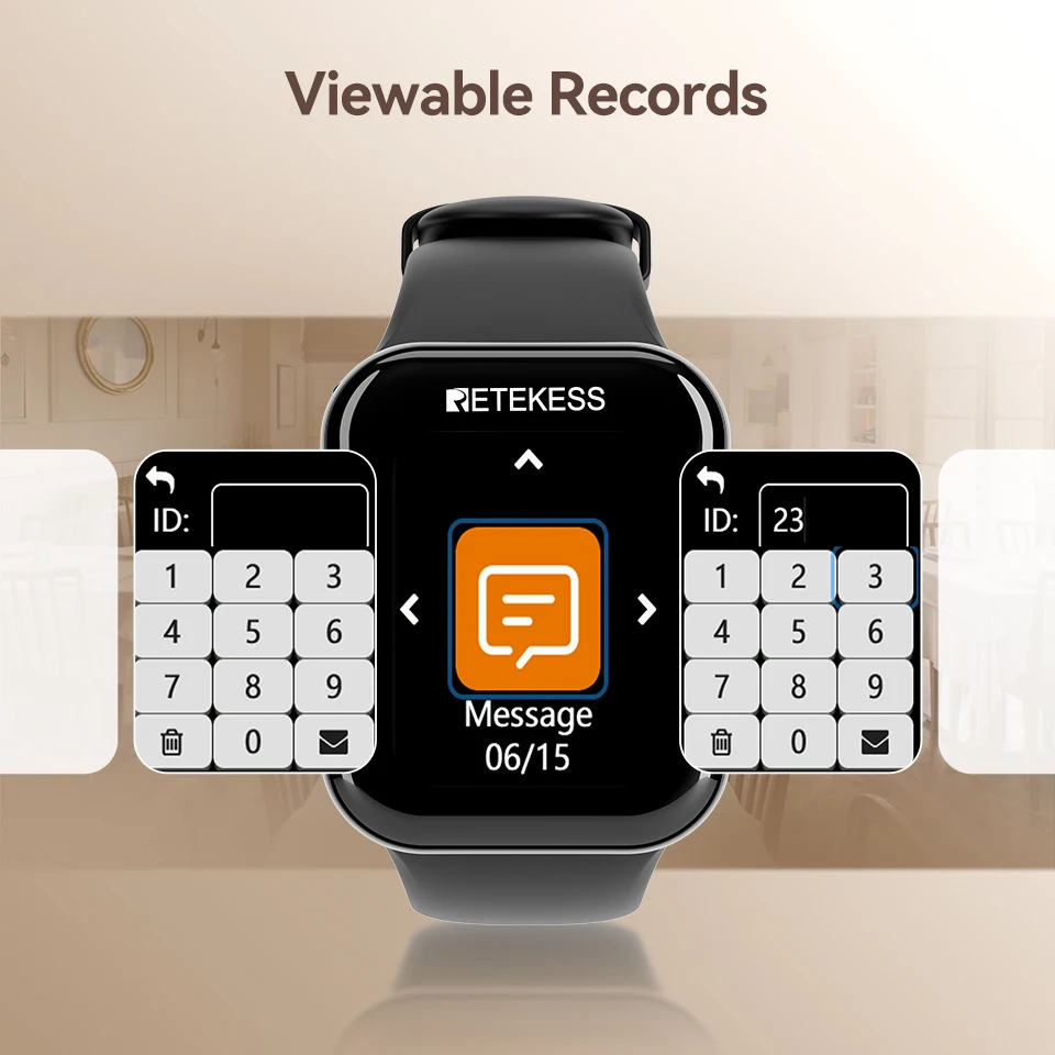 RETEKESS Drahtloses Rufsystem für Restaurants, Pager TD113, wasserdichte Touch-Uhr TD033, Kellner-Ruftasten für Café, Bar, Shisha – Detail 9