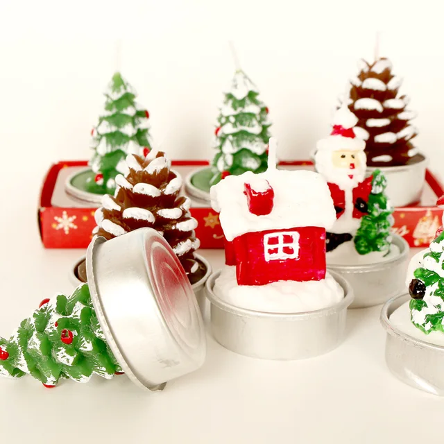 Weihnachtskerze Set Weihnachtsbaum Schneemann Karneval Romantische Ornament Weihnachten Kleine Kerze Licht Geschenk