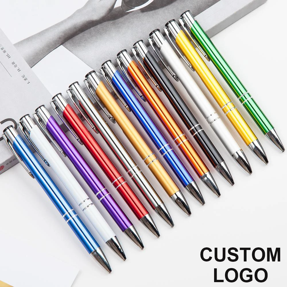 Ballpoint Pen 20pcs/lot Custom Metal Support Print Logo Advertising Personalized