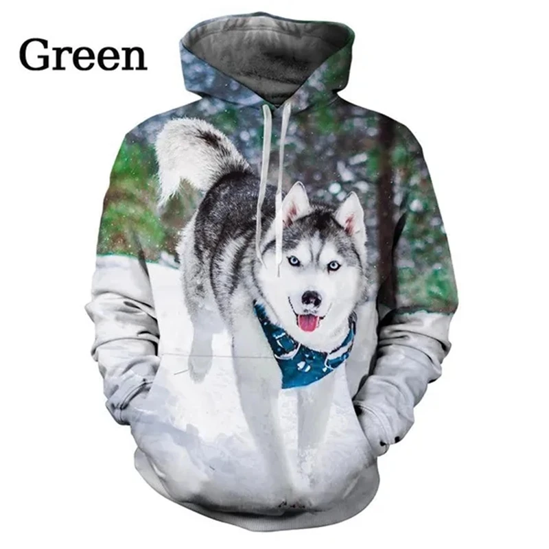 

New 3D Printed Husky Dog Hoodies Men Animal Graphics Leisure Hoodies Fashion Long Sleeve Sweatshirts Women Kids Clothing