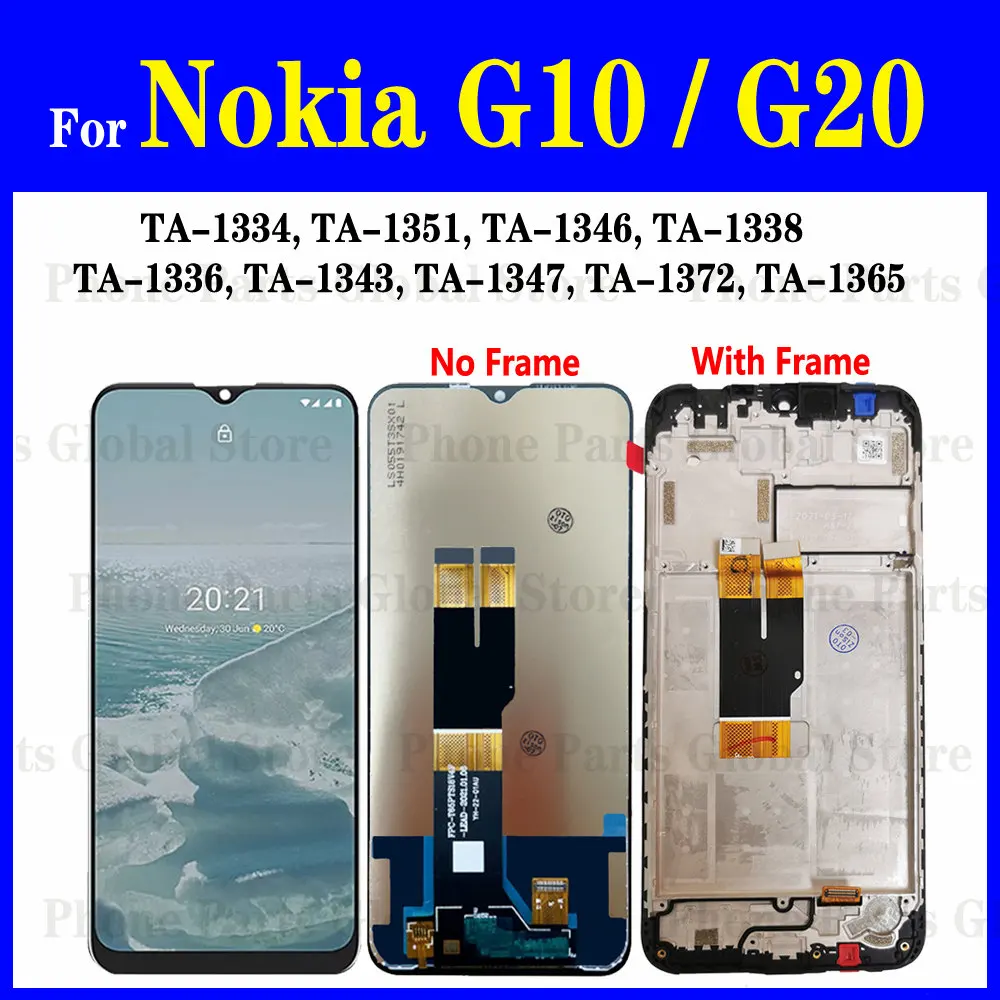 Display Per Nokia G10 G20 Lcd Con Schermo A Cornice Ta-1334 Ta-1351 Ta-1346 Ta-1338 Ta-1336 Ta-1343 Ta-1347 Ta-1372 Ta-1365 Lcd Touch Digitizer Assemb