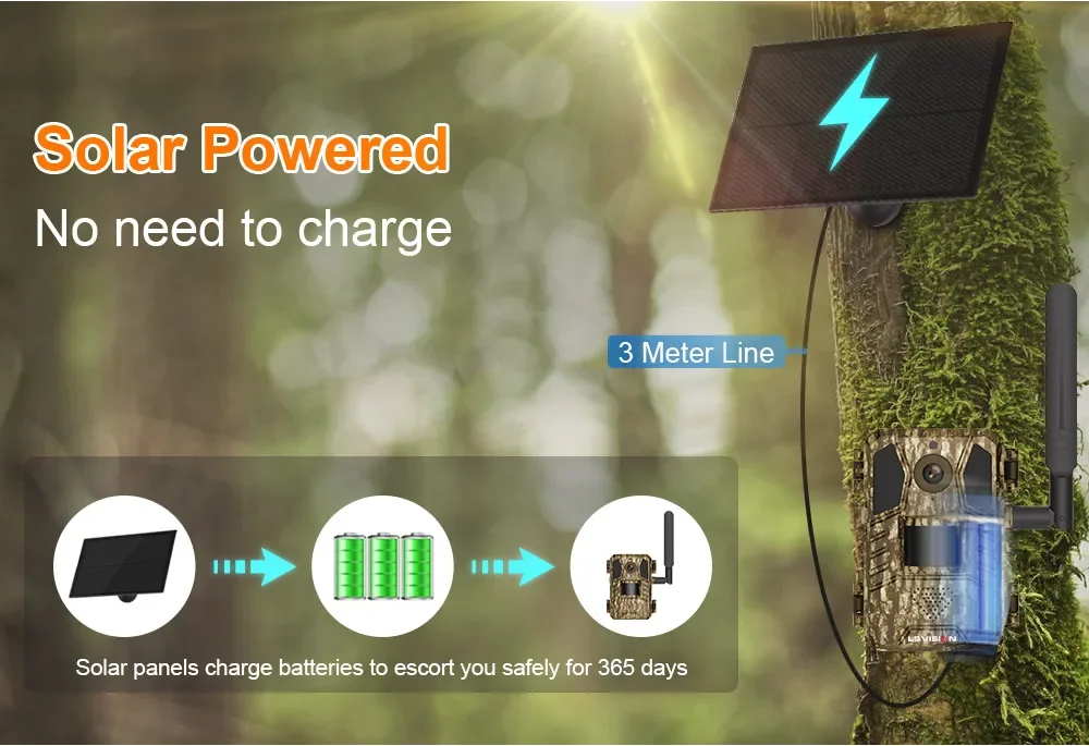 LS VISION 4G SIM Solar Wild Camera Outdoor 4MP Hunting Trail Camera Motion Activ