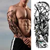 Waterproof Temporary Tattoo Sticker Anubis Ancient Egypt Greece Zeus Eye Full Arm Fake Tatto Flash Tatoo Sleeve for Men Women 1