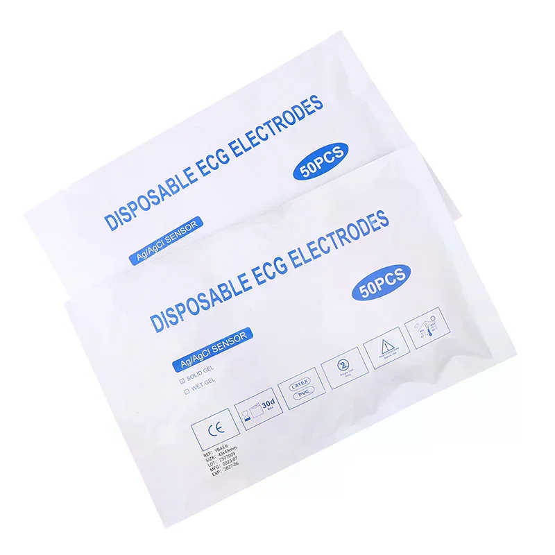 50PCS/Bag 2439 White Foam Disposable ECG EKG Electrode Pads - Adhesive Medical Patch Pediatric Size For Medical Equipment Access