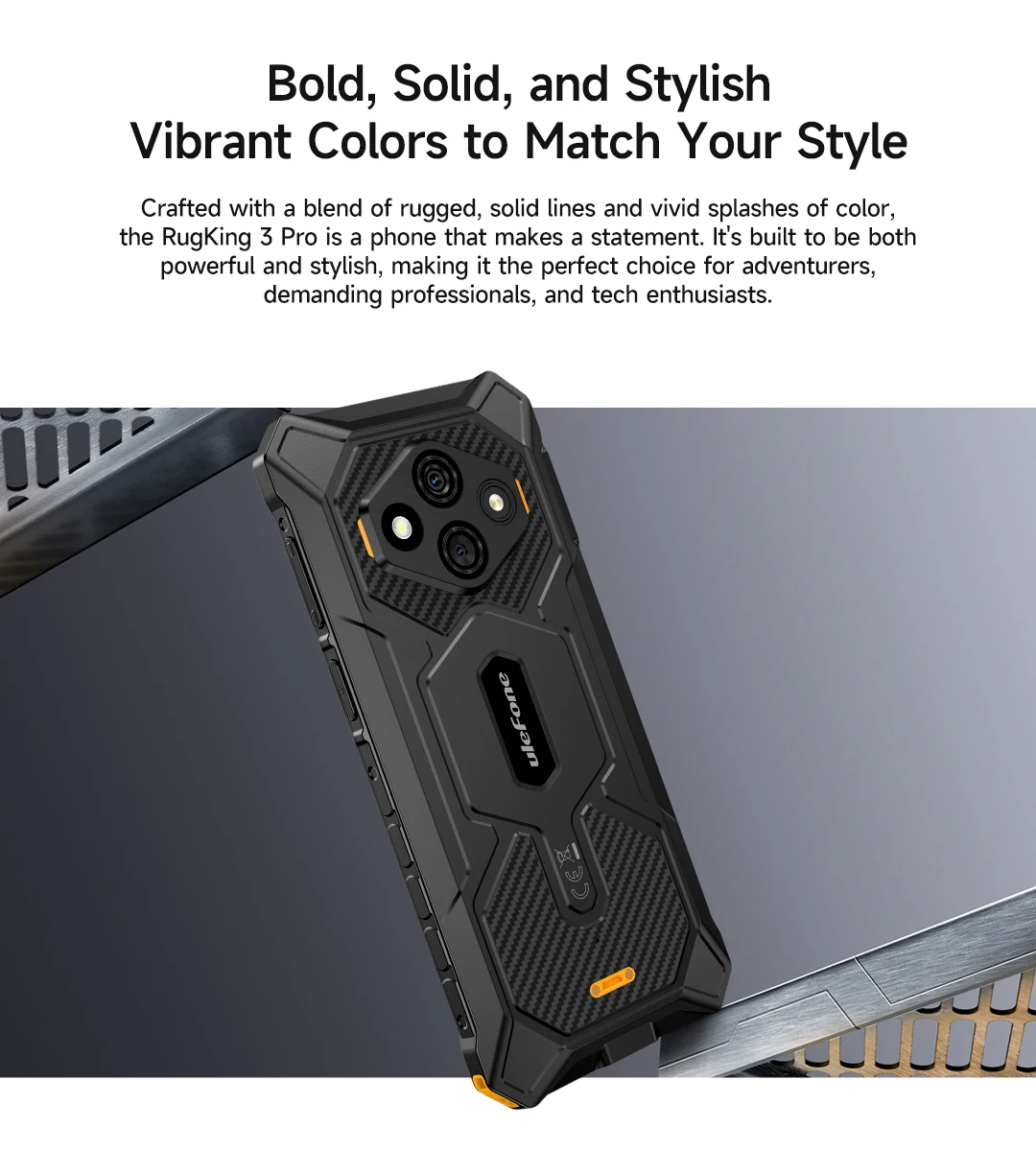 【World Premiere】Ulefone RugKing 3 Pro Rugged Phone 6.56" 120Hz 5700mAh Android 15 Up to 16GB RAM,128GB ROM NFC 4G Global