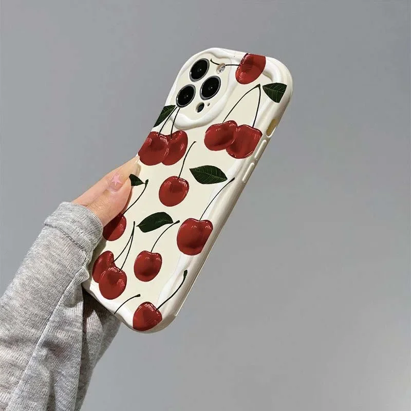 Wavy Edge Flower Fruit Design Phone Case Cover