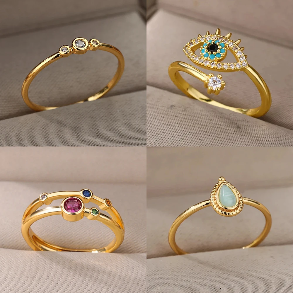 Zirkon-Verlobungs- und Eheringe für Frauen, Goldfarben, Damenring, modischer Fingerschmuck, Geschenk für Freundin zum Geburtstag, neuer Trend 2026