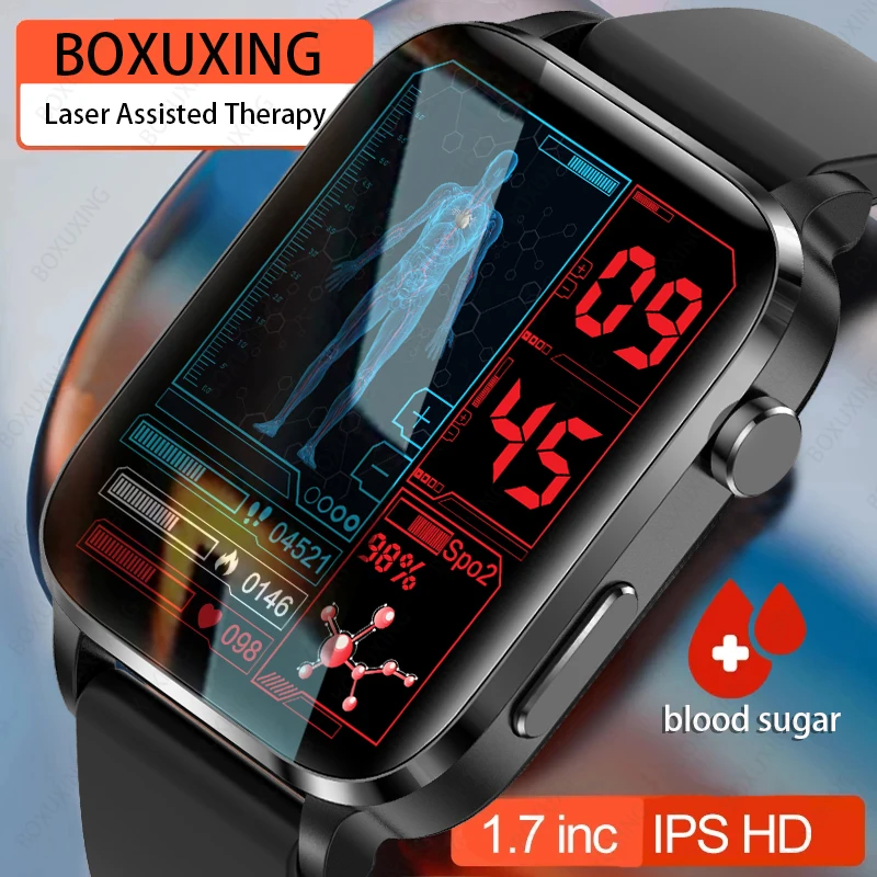 

Painless Non-invasive Blood Sugar Smart Watch Men Laser Treatment Health Blood Pressure Sport Smartwatch Women Glucometer Watch