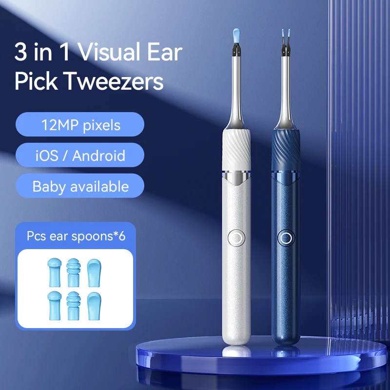 Visual Earwax Cleaning Kit With 12mp Camera And Otoscope Tool_voghion.com