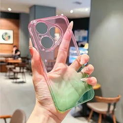 Slim Hard PC Anti - Yellowing Gradient Transparent Phone Case with Drop Protection for HUAWEI Pura 90S Pro Max (Guava Pink)