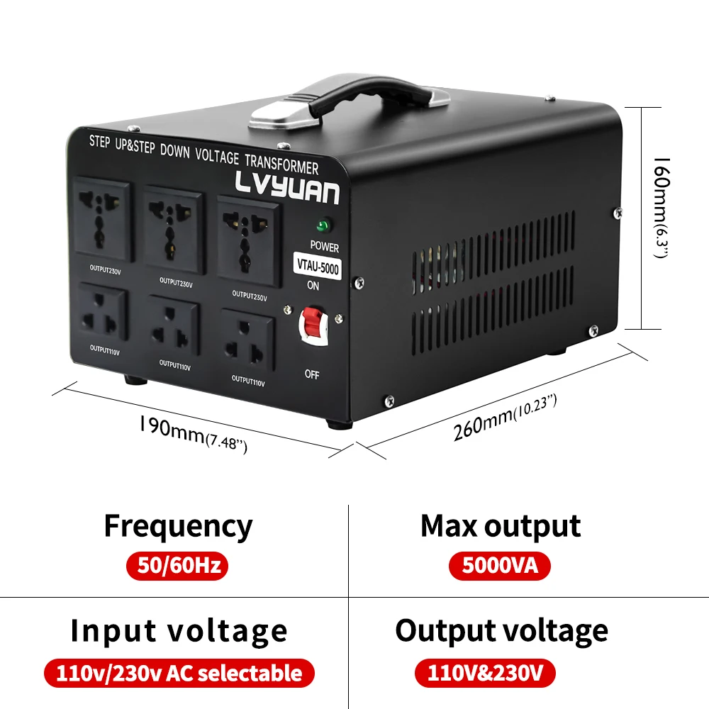 AC Voltage Transformer 2000W 5000W AC110V AC220V 240V Power Converter Voltage Step Up/Step Down Converter - 2