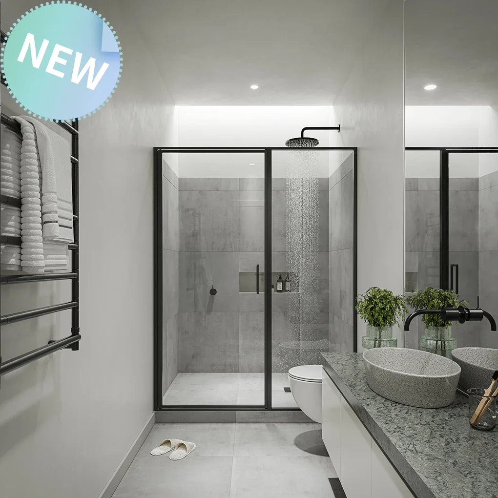 High Standard Tempered Glass Shower Cubicle Pivot Glass Shower Doors