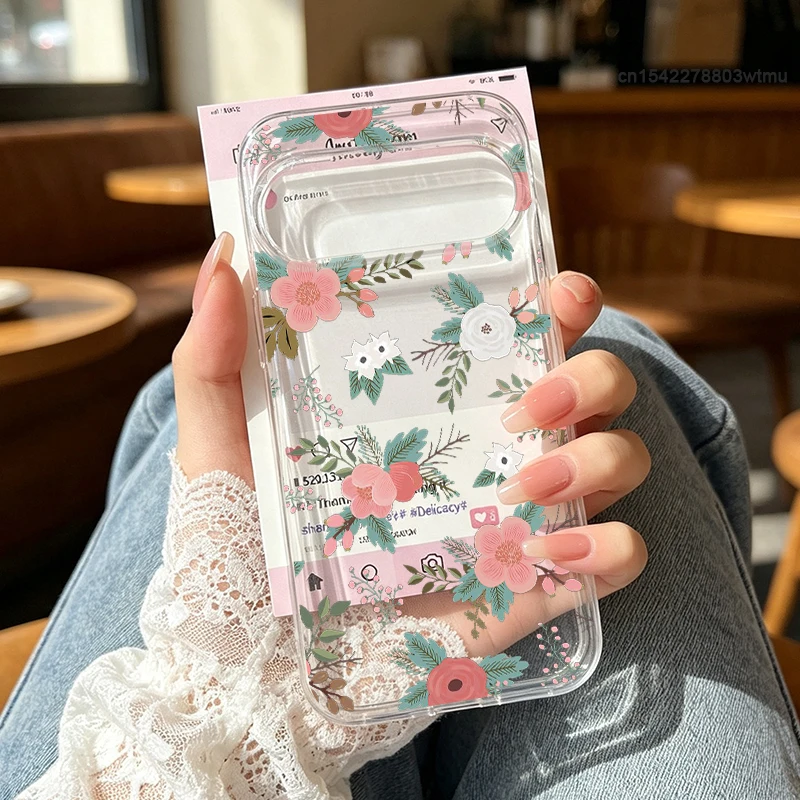 Fresh Flowers Printed Clear Phone Case - Stylish Protective Cover