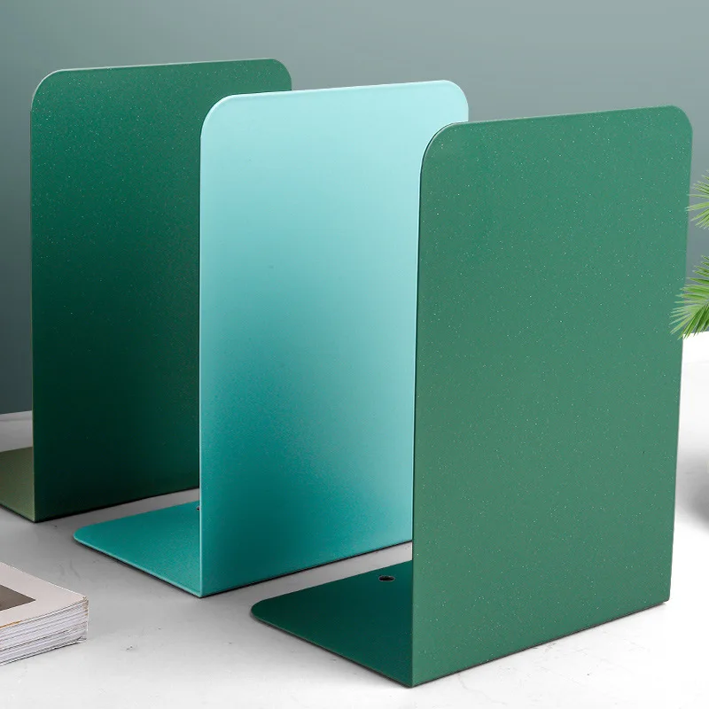 Metal Desktop Organizer Bookends Support Stand Holder Shelf Bookrack