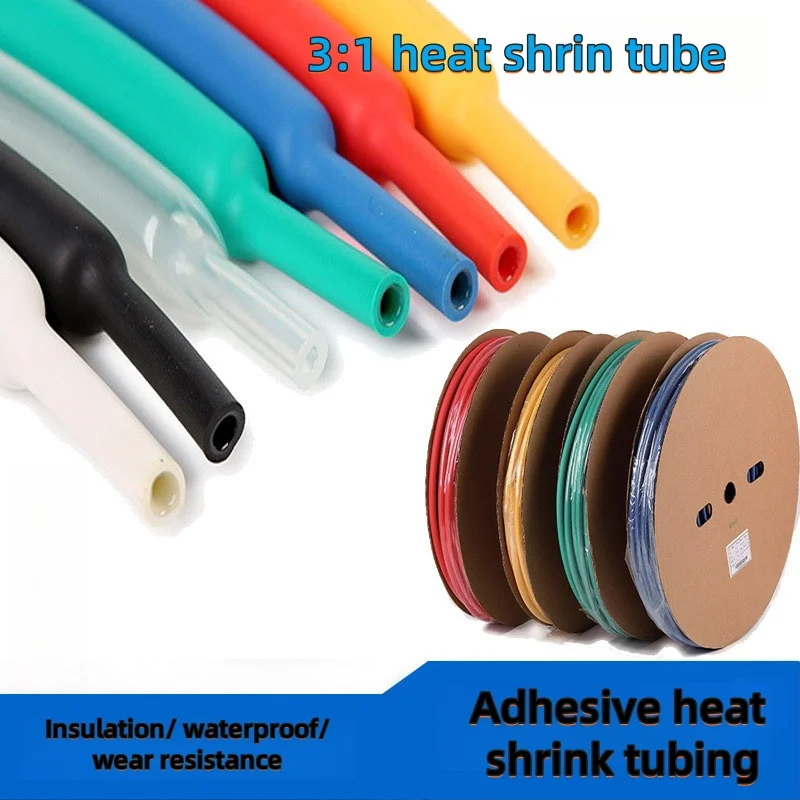 3:1 Heat Shrink Tube With Double Wall Glue Tube Diameter 1.6-50m 1/2/5Meter