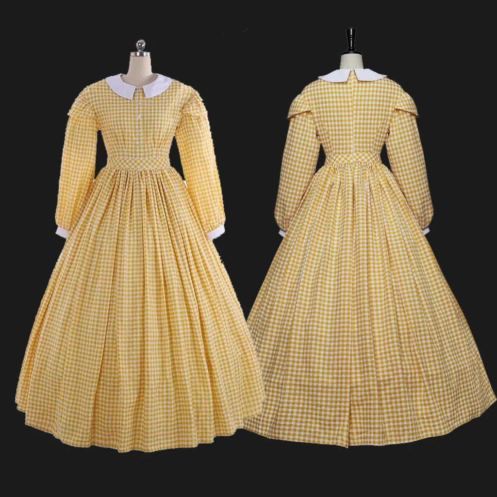 Victorian Christmas Dickens Fair Caroler Costume Civil War Dress Duchesse Vittoriano Christmas Yellow Dress Christmas Ball Gown