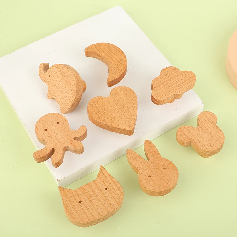 Description Picture 2 of itemCute Clouds Stars Wood Furniture Handles For Cabinets And Drawers Door Knobs Kitchen Cupboard Wardrobe Pulls Wooden Door Handles
