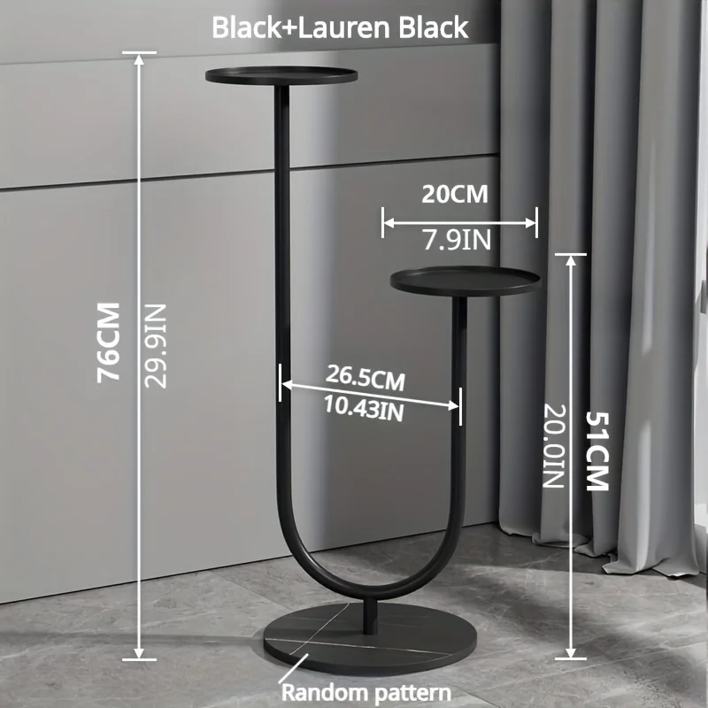 Plant Stand-Metal Vertical Plant Rack with Dual Holders-Flower Pot Rack for Living Room & Balcony & Office Decor