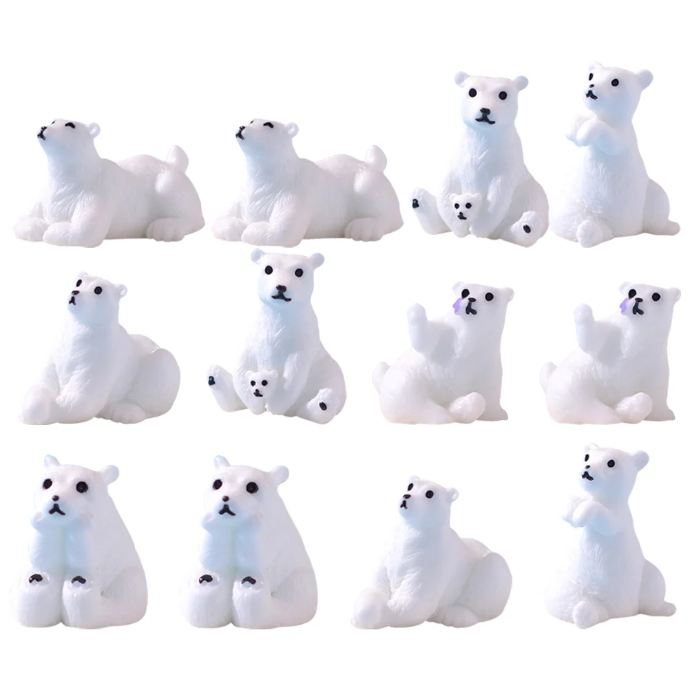 

Mini Polar Bear Figurines Miniature Animals Figurines Fairy Garden Miniature Ornaments Accessories Moss Landscape Diy