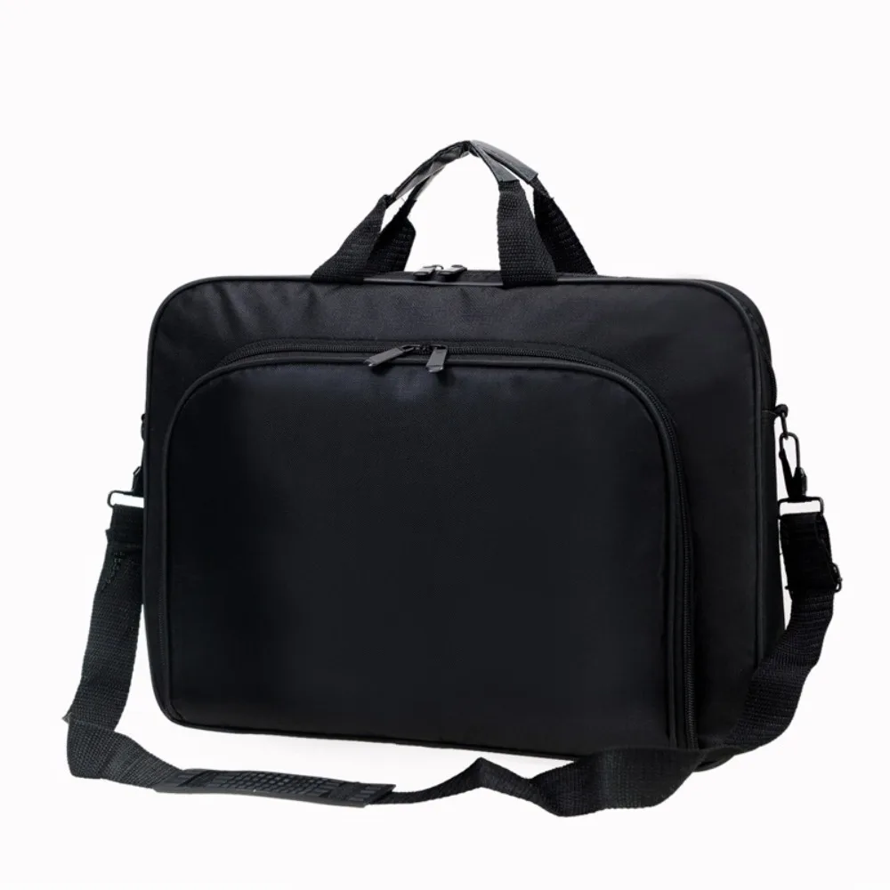 Borsa per laptop da 15 pollici, 15,6 pollici, 17 pollici, con doppia cerniera, borsa a tracolla universale, impermeabile, nera, per Lenovo/Huawei - immagine 4