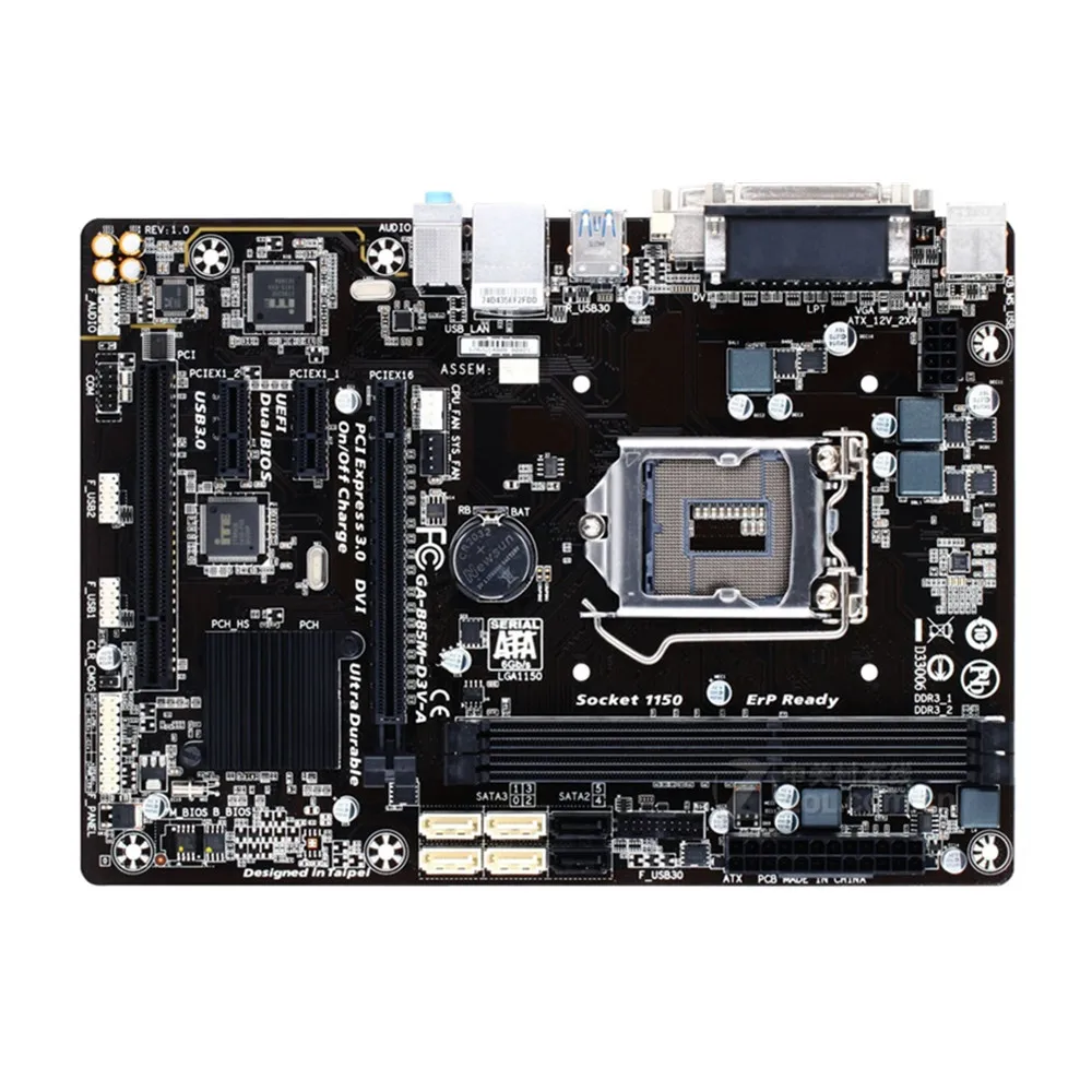 best budget pc motherboard For Gigabyte GA-B85M-D3V-A Original Motherboard USB3.0 DDR3 16G Intel B85 Desktop LGA 1150 DVI VGA most powerful motherboard