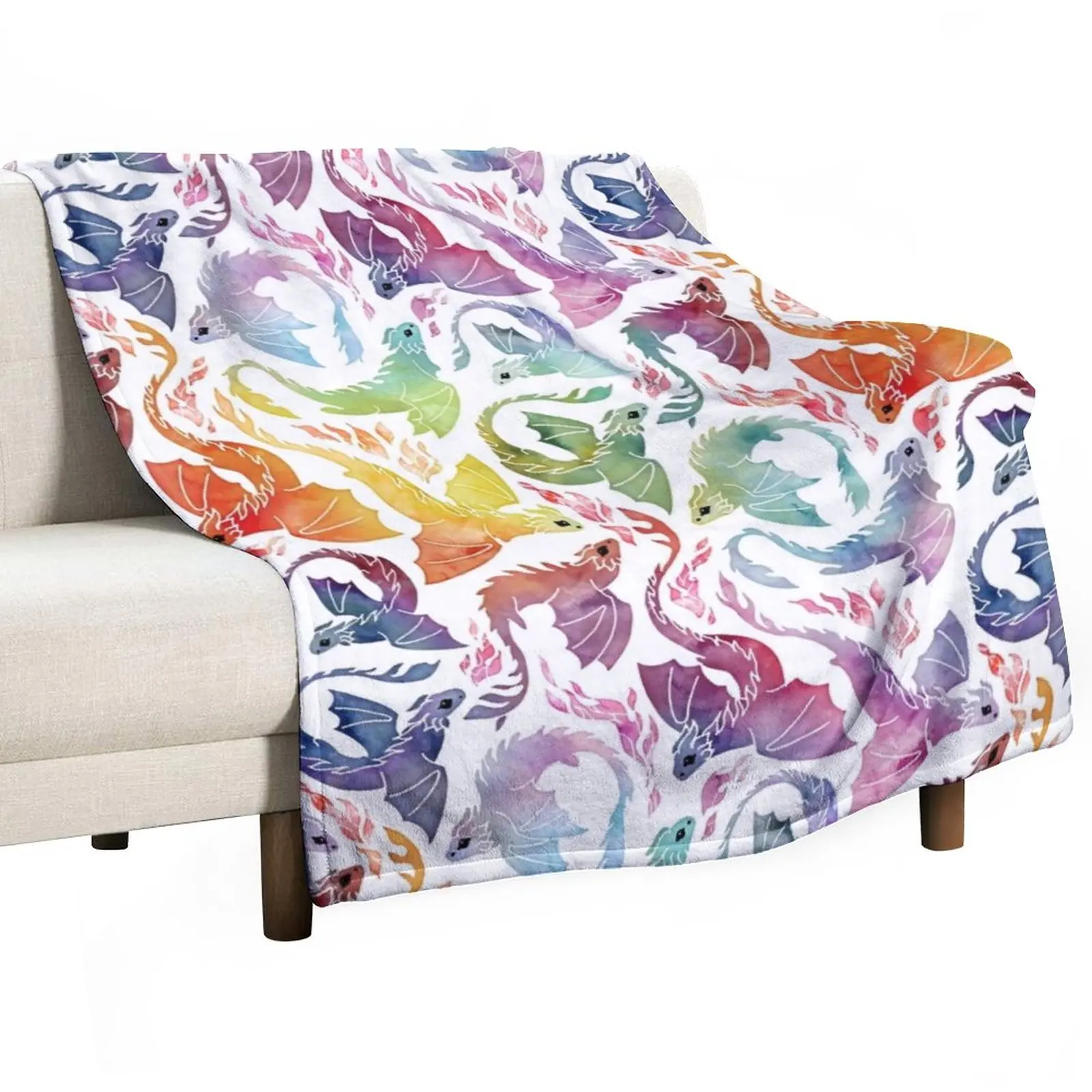 

Dragon fire rainbow Throw Blanket Bed Fashionable Blanket Sofa Throw Blanket Sofa Quilt