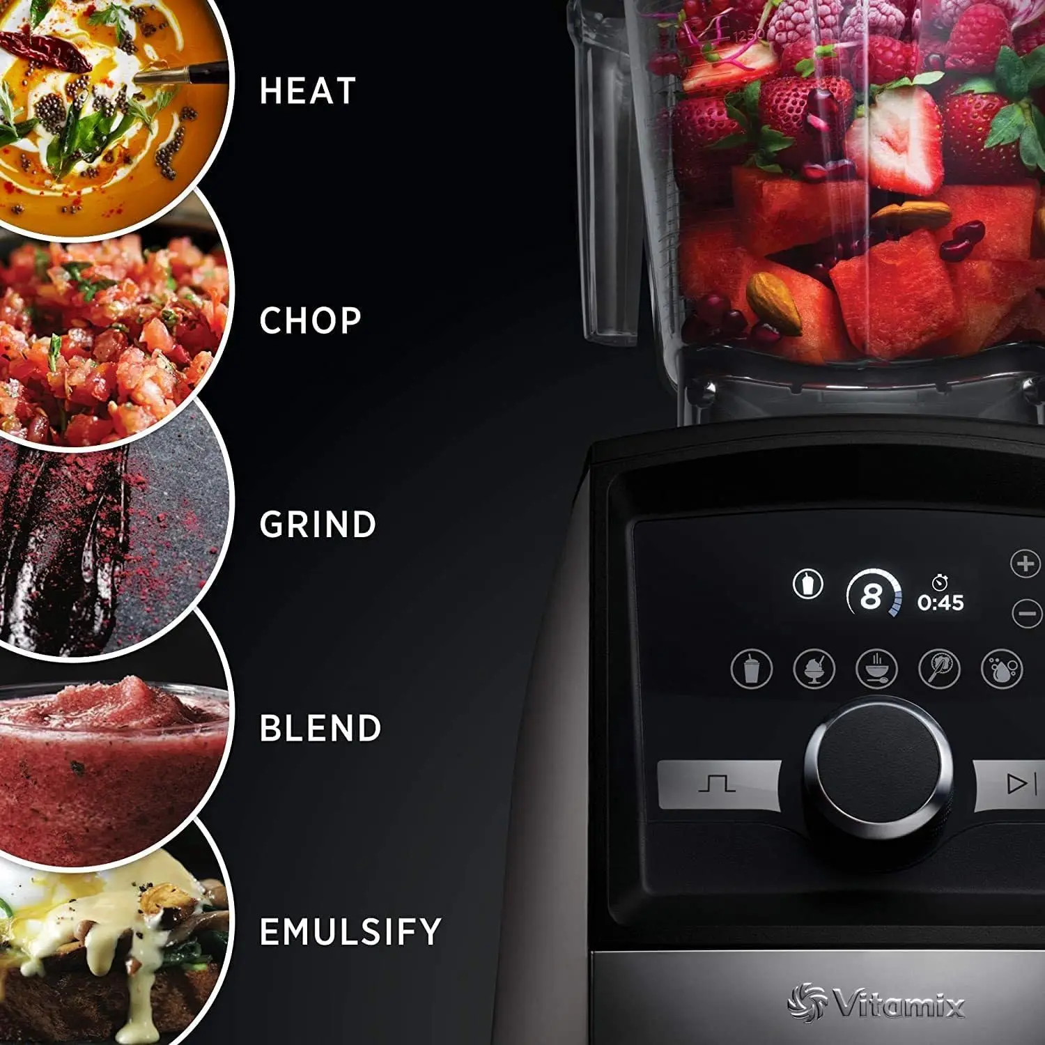 A3500 Ascent Series Smart Blender, Professional-Grade, 64 oz. Low-Profile Container, Graphite 5