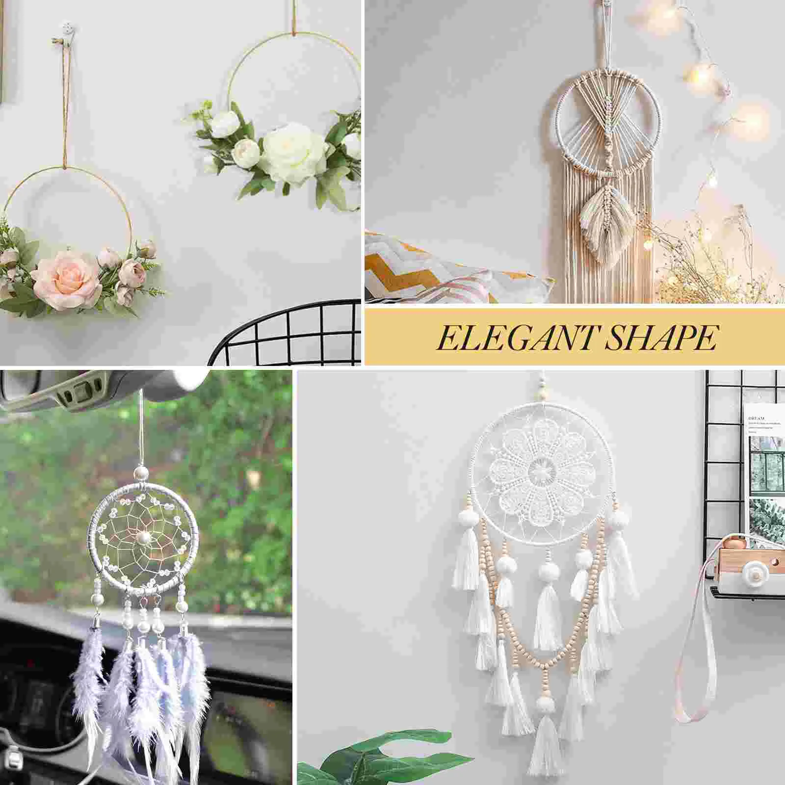 10Pcs Metal Hoops Dreamcatcher Craft Accessories Round Rings Wreath Circles Diy Adornment Home Decor Wind Chimes Hanging 6