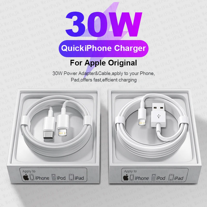 Apple Original Pd 30W Usb Tipo C Cavo Lightning Per Iphone 14 13 12 11 Pro Max Mini Xs X Xr 7 8 Plus Caricabatterie Cavo Di Ricarica Veloce