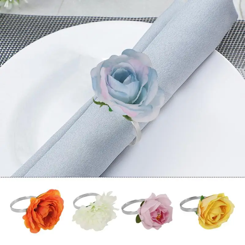 

Napkin Ring 6pcs Alloy Metal Napkin Rings Holder for Wedding Party Dinner Table Decoration Gold Plated Cloth Napkin Towel Buckle