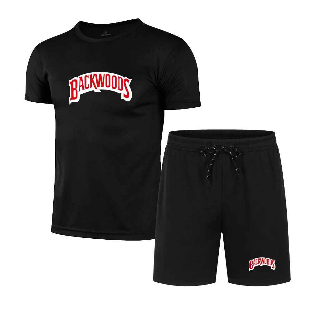 

Men's Sportswear Brand Fitness Running Suit Casual Short Sleeve Shorts Suit Breathable Jogging Sportswear Men's Two-piece Sets