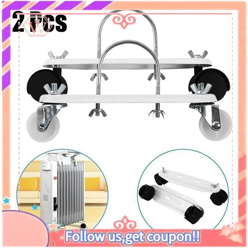 Mobile Pulley Bracket For Electric Heaters, Oil Tin Hydroelectric Radiator Stand, Easily Move Your Heater Anywhere Durable Black