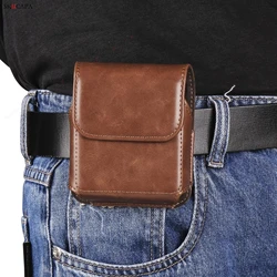 Holster per telefono in vera pelle di lusso con copertura magnetica flip per vita