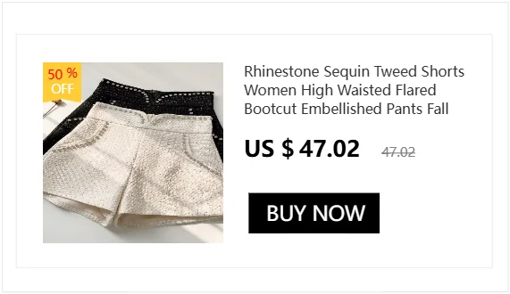 Sequin Shorts Women's Winter High Waist Wool Blend A-Line Casual Short Pants