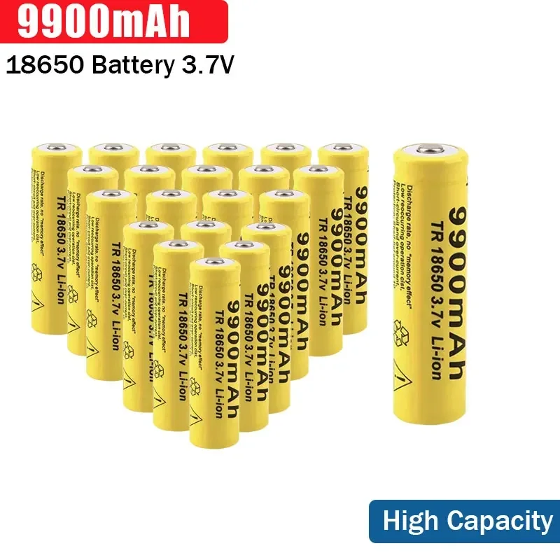 

1-20PCS Rechargeable 18650 3.7V 9900mah Rechargeable Lithium Battery Welding For DIY Flashlight Battery Pack High Capacity