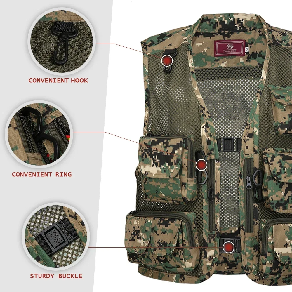 Fishing Photography Vest Summer Multi Pockets Mesh Jackets Waterproof Quick Dry Waistcoat Detachable Outdoor Life Jacket fly fishing vest fishing vest