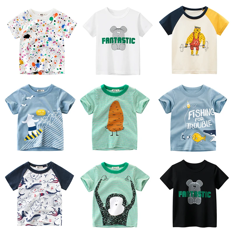 T-shirts Cartoon Boys Girls Kids Car Print T Shirt For a Boy Children Summer Short Sleeve T-shirt Cotton Tops Clothing 2-8 Years