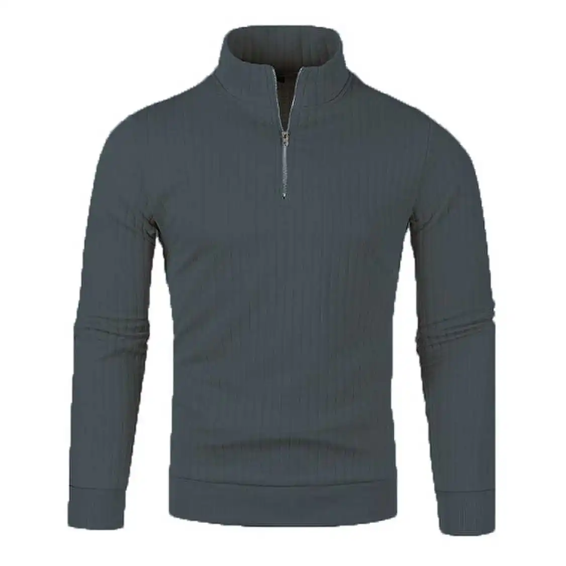 Turtleneck Sweater Basic Sweater Men's semi-turtleneck zipper sweater for Fall/Winter