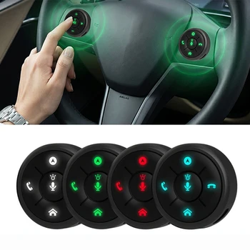Telecomando Wireless a 10 Tasti per Volante Auto, Compatibile con Radio Android, DVD, GPS, Pulsanti di Controllo Multimediale con Cambio Colore