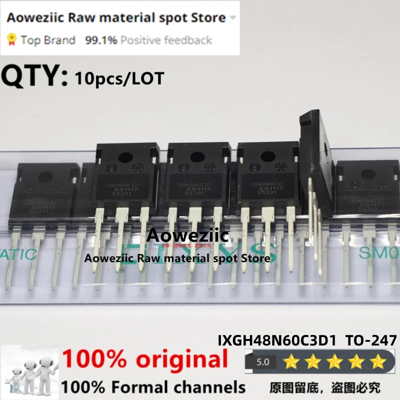 

Aoweziic 2018+ 100%New Imported Original IXFH34N65X2 650V 34A IXGH48N60C3D1 75A 600V IXTQ100N25 250V 100A TO-247 Transistor