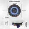 Herdio 4'' Bluetooth Ceiling Speakers Pairs 160W Flush Mount In Wall Amplifier Receiver Perfect For Indoor Home Outdoor Porch 5