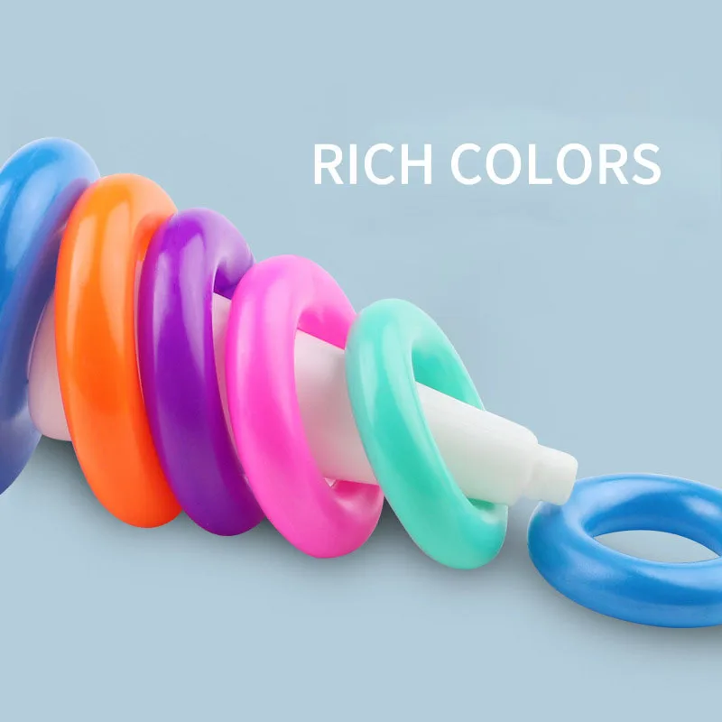 Rainbow Stacking Toys with Duck Rings & Blocks - Montessori Learning Toys for Toddlers, STEM Color Recognition Educational Games