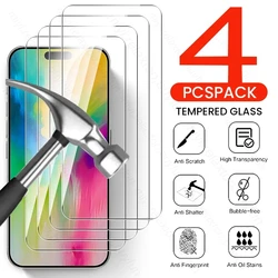4PCS HD 9H Tempered Glass Protective Case for iPhone 16 Ultra (Transparent-4PCS)