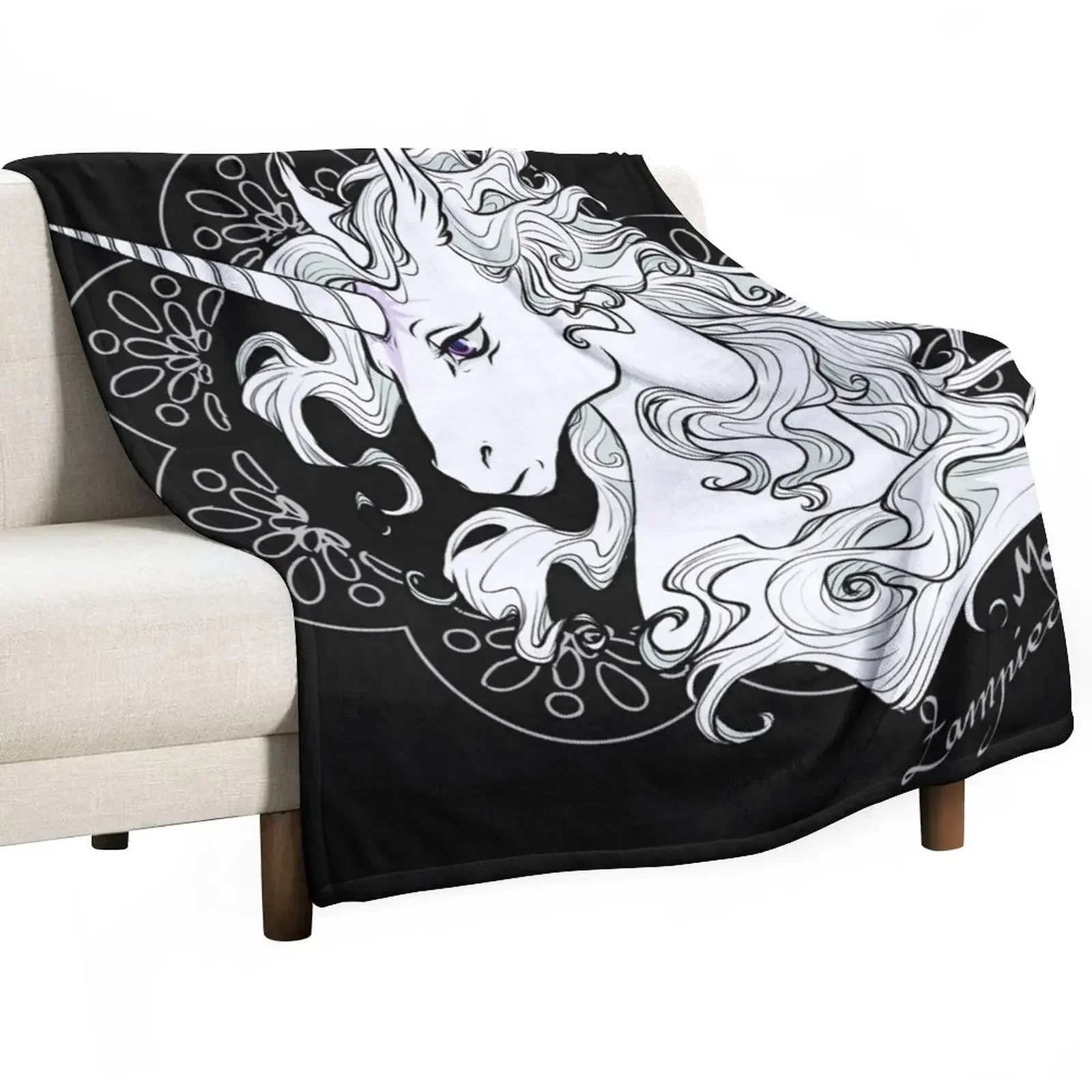 

The last unicorn (black) Throw Blanket Summer Fashion Sofas valentine gift ideas Blankets