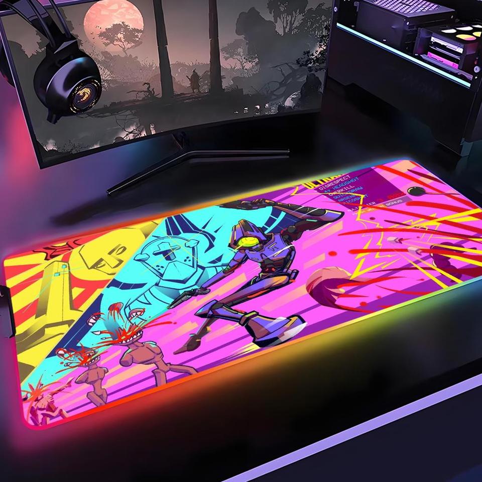 ULTRAKILL Retro Mouse Pad Gamer Rgb Desk Mat Back Light Led Mousepad Setup Gaming Accessories Deskmat Big Mousepad Backlight