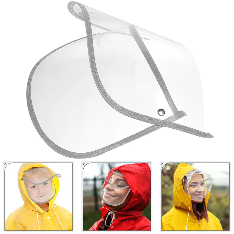 1PC Protective Cap Replaceable Hat Brim Clear Hood Raincoat Jacket Face Protector Poncho Transparent Rainproof