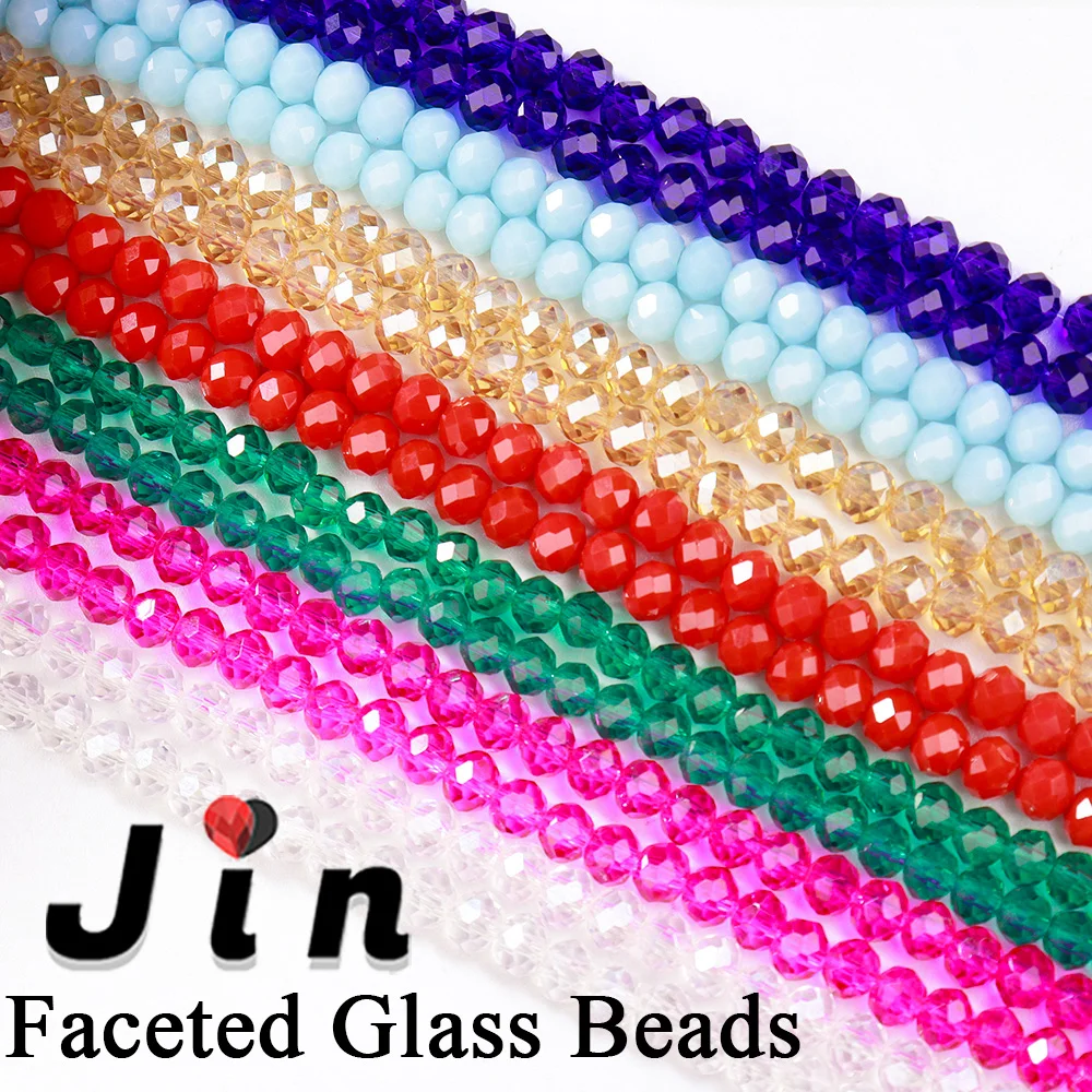 Jin 2mm 4mm 6mm 8mm Rondelle Österreich Kristallperlen Facettierte Glasperlen Lose Distanzperlen für DIY Taschenarmband Bekleidungsherstellung