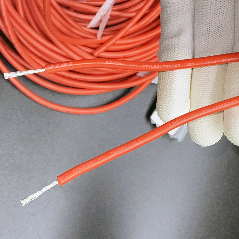 1Ft.20KV DC 18AWG High Voltage Red Wire Cable Rubber Silicone-Telsa Laser Neon 