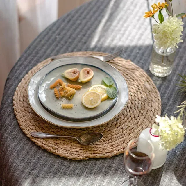 Handwoven Rattan Placemats Set 5
